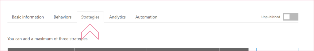 Shows strategies tab in the custom assessment highlighted