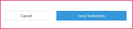 Send invitations button from invite users screen
